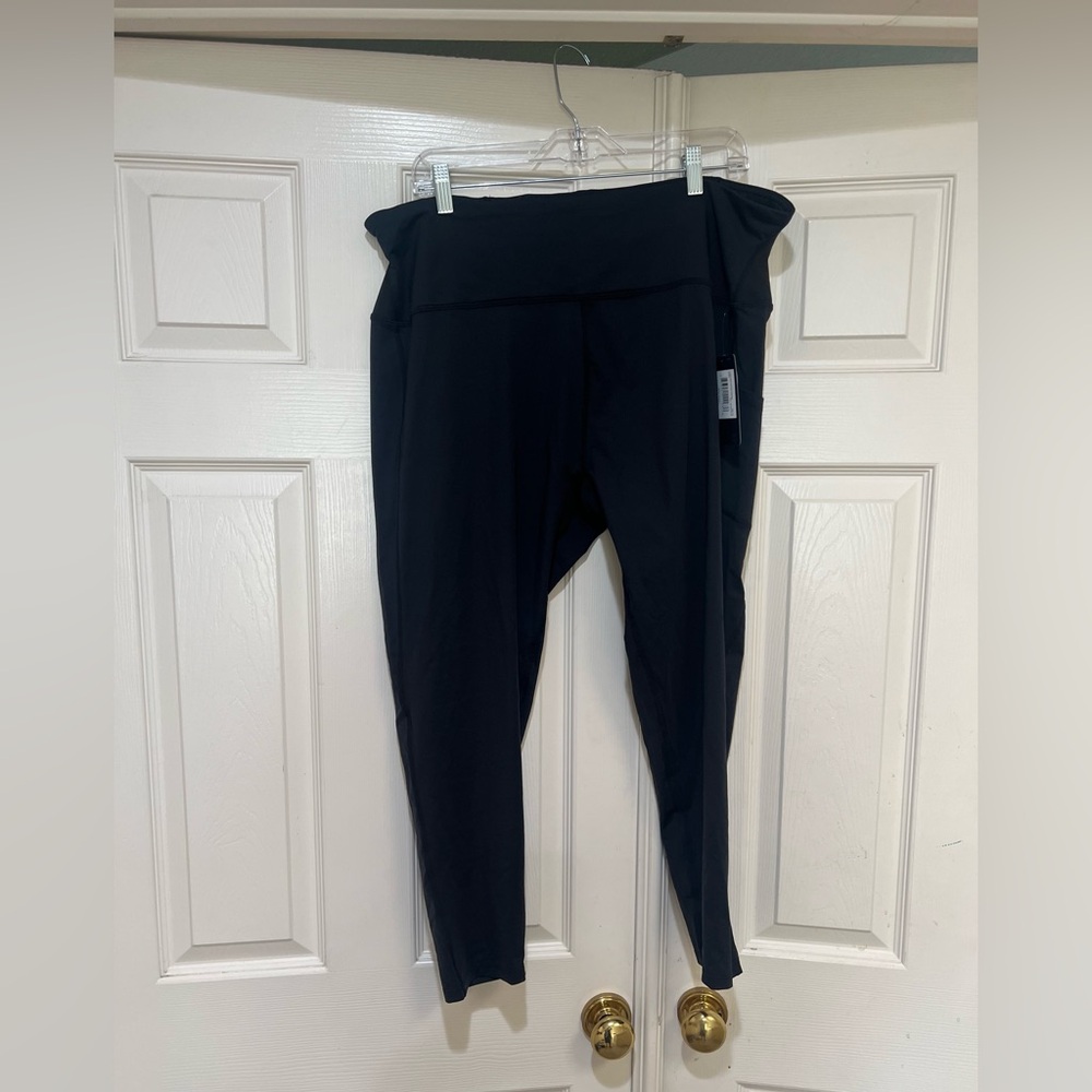 New TOMMIE COPPER Plus Size 4XL‎ Lower Back Support Black Capri Legging shaper